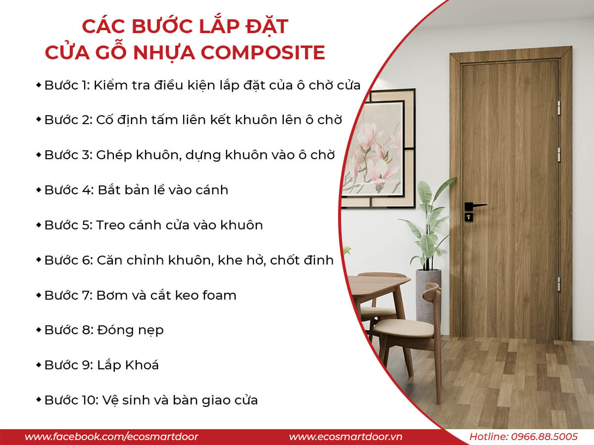 HƯỚNG DẪN QUY TRÌNH LẮP ĐẶT CỬA GỖ NHỰA COMPOSITE ECOSMART
