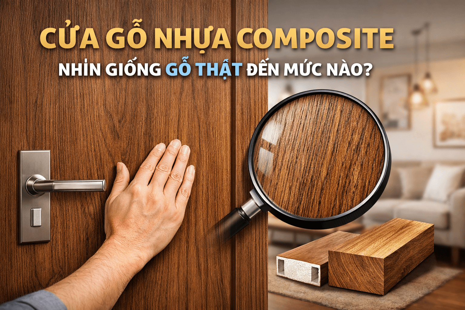 Cửa gỗ nhựa composite nhìn giống gỗ thật đến mức nào? Góc nhìn từ trải nghiệm thực tế