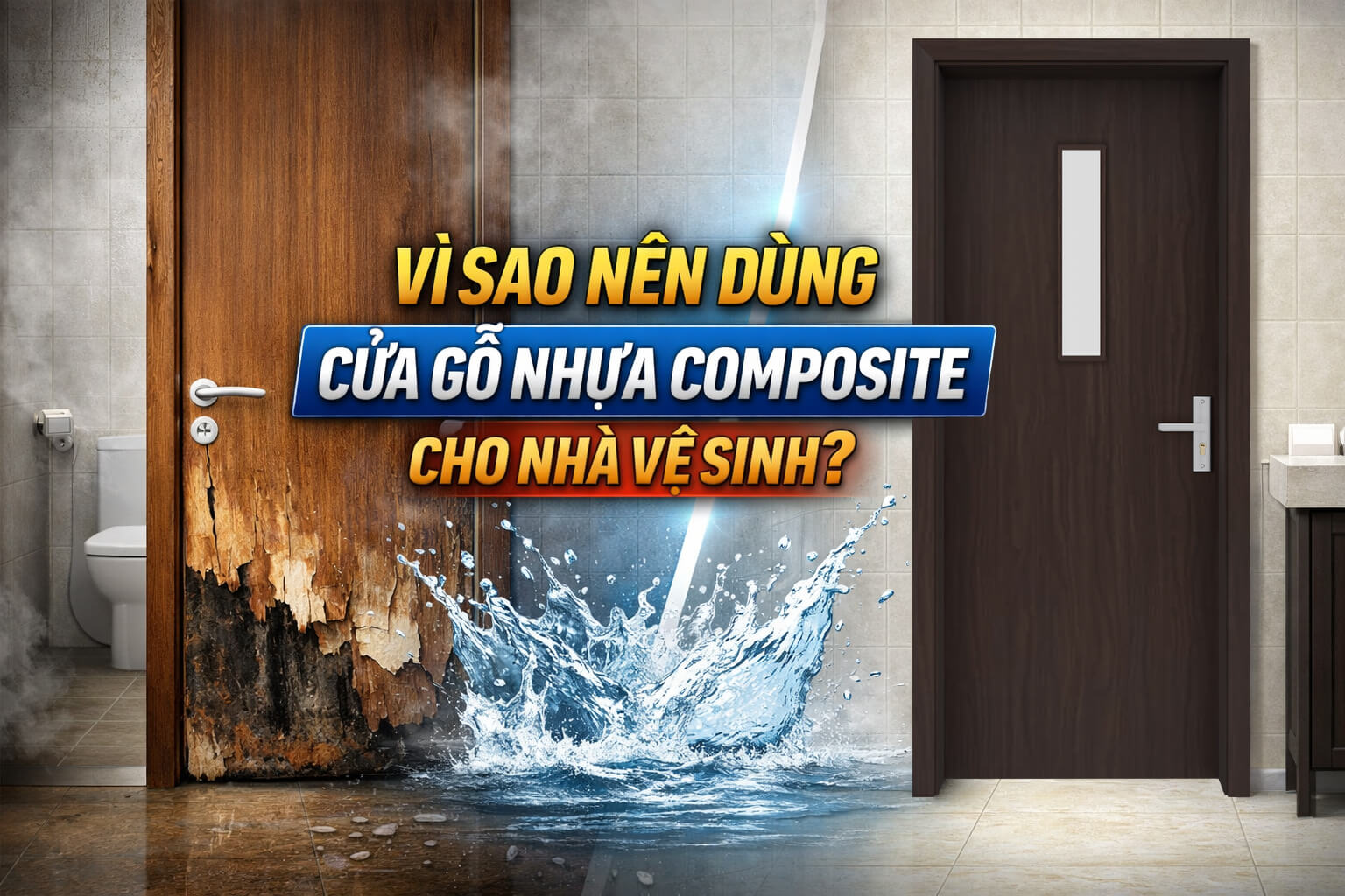 Vì Sao Nhà Vệ Sinh Hiện Nay Ưu Tiên Sử Dụng Cửa Gỗ Nhựa Composite?