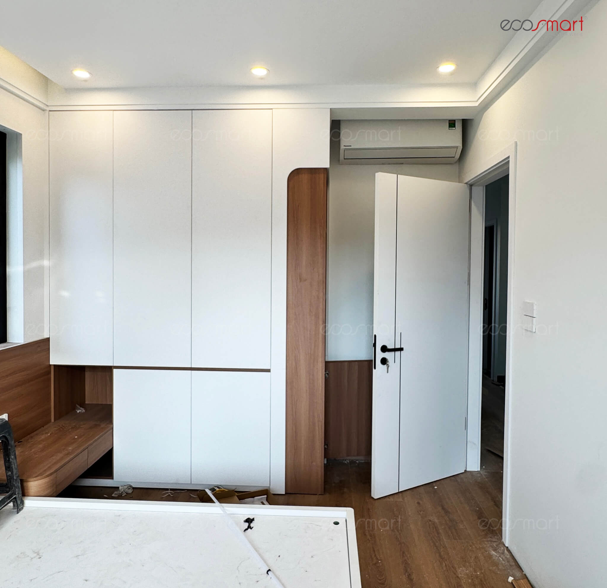 Đồng bộ nội thất cùng mẫu cửa gỗ nhựa composite Ecosmart màu M40