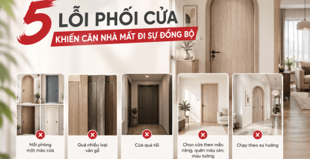 5 LỖI PHỐI CỬA KHIẾN CĂN NHÀ MẤT ĐI SỰ ĐỒNG BỘ